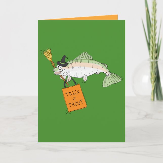 Trick or Trout - Halloween Fish Greeting Card (Front)