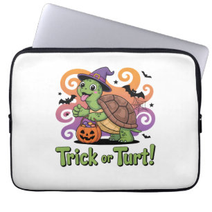 Trick or Turt Funny Turtle Halloween Laptop Sleeve