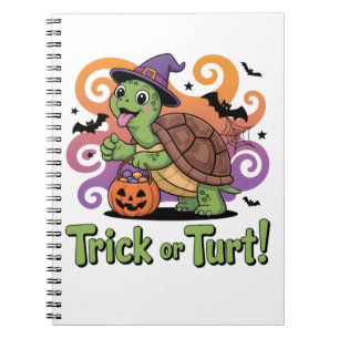 Trick or Turt Funny Turtle Halloween Notebook