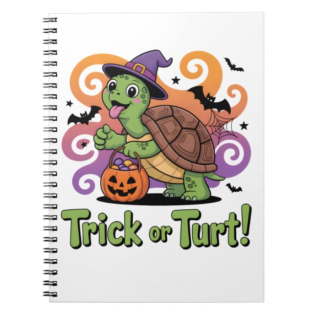Trick or Turt Funny Turtle Halloween Notebook (Front)
