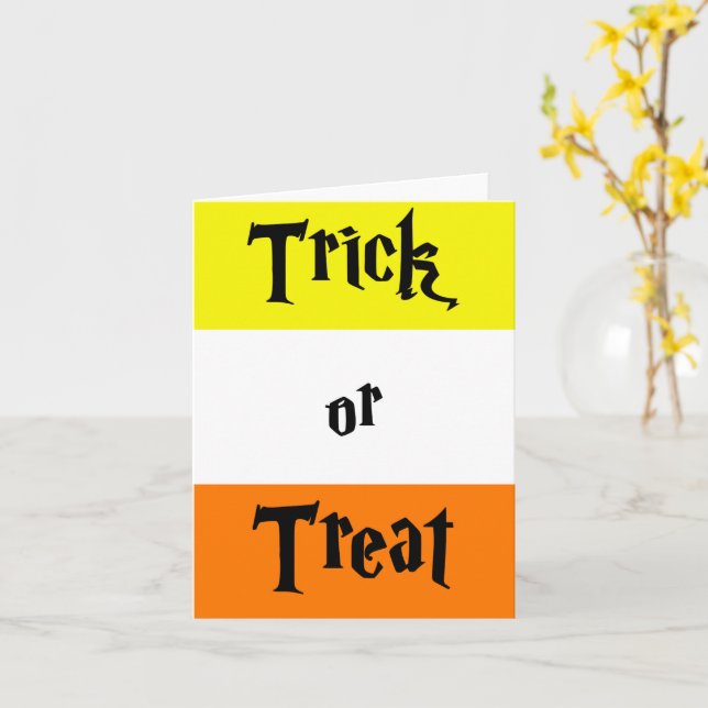 Trick ou traitement, Carte de voeux Halloween (Fleur jaune)