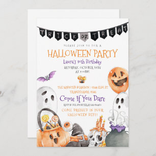 Trick ou traitement Halloween Invitation d'anniver