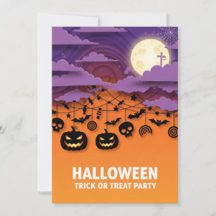 Trick ou traitement Invitation de fête d'Halloween