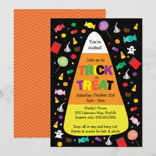 Trick ou traiter Halloween Candy Invitation