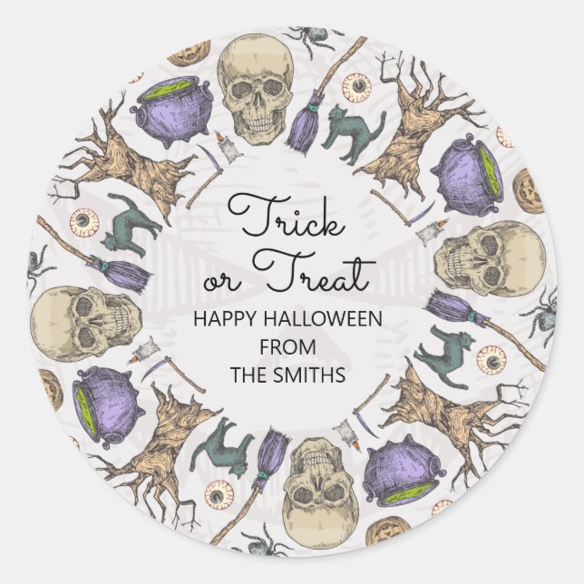 Trick ou traiter Halloween Favoriser le Sticker de (Devant)