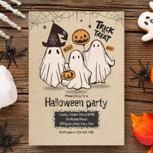 Trick ou traiter joli boite Halloween invitation f