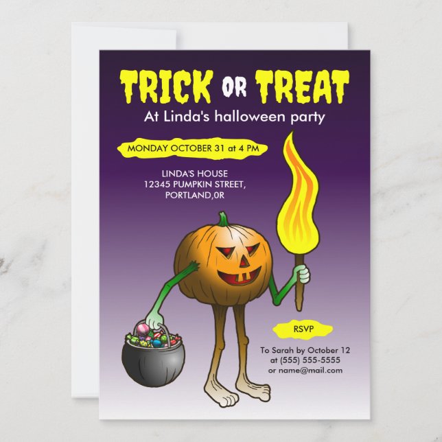 Trick ou traiter les enfants de la fête Invitation (Devant)