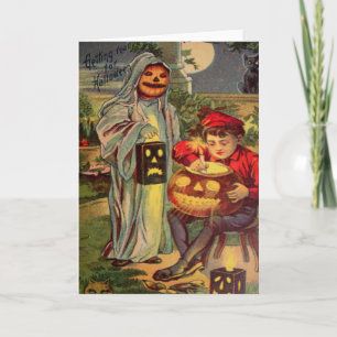 Trick R' Treat Ghost Jack O Lantern Pumpkin Card