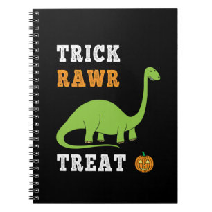 Trick Rawr Treat Cute Halloween Brontosaurus Dino Notebook