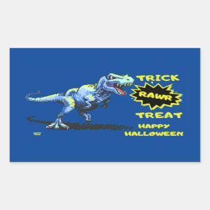"TRICK RAWR TREAT" funny halloween dinosaur Sticker