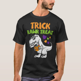 Trick Rawr Treat Halloween Dinosaur Trex Boys Todd T-Shirt
