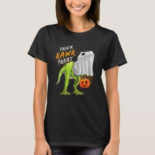 Trick Rawr Treat Halloween Rex Dinosaur Ghost  Boy T-Shirt