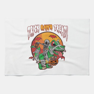 Trick Rawr Treat Spooky Halloween Dinosaur Kitchen Towel