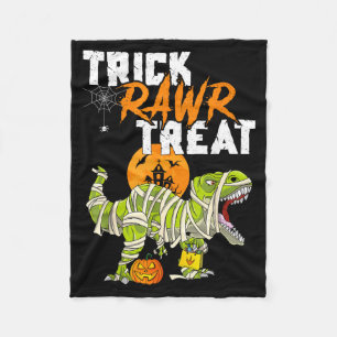 Trick Rawr Treat T Rex Dinosaur Mummy Boys Funny Fleece Blanket