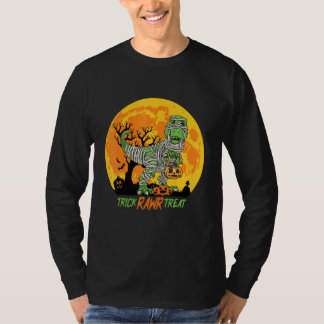 Trick Rawr Treat T Rex Dinosaur Mummy Boys Hallowe T-Shirt