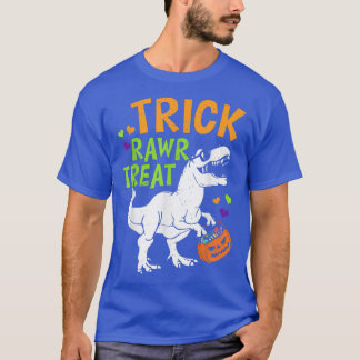 Trick Rawr Treat T Rex Dinosaur Pumpkin Basket Hal T-Shirt