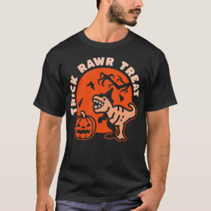 Trick Rawr Treat Witch Halloween Dinosaur TRex Fun T-Shirt