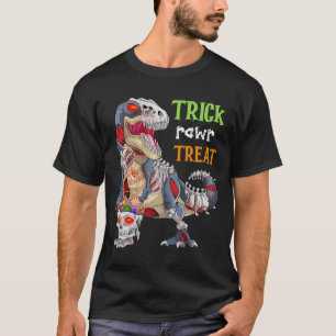 Trick Rawr Treat Zombie Dinosaur Halloween T-Shirt