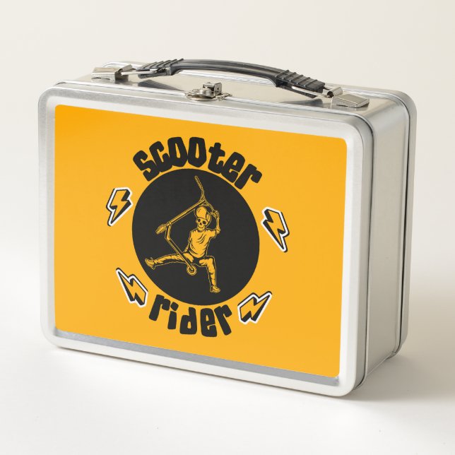 Trick Scooter Rider Metal Lunch Box (Front)