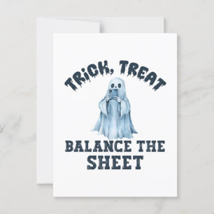Trick, Treat and Balance the Sheets Postcard