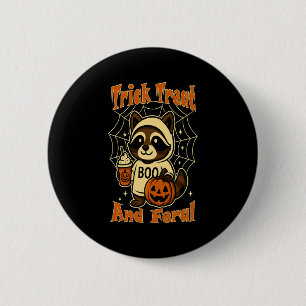 Trick Treat and Feral Cute Halloween 2 Inch Round Button