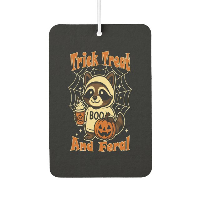 Trick Treat and Feral Cute Halloween Air Freshener (Front)