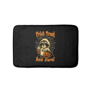 Trick Treat and Feral Cute Halloween Bath Mat