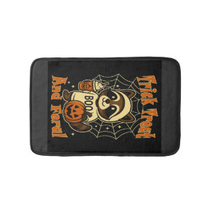 Trick Treat and Feral Cute Halloween Bath Mat