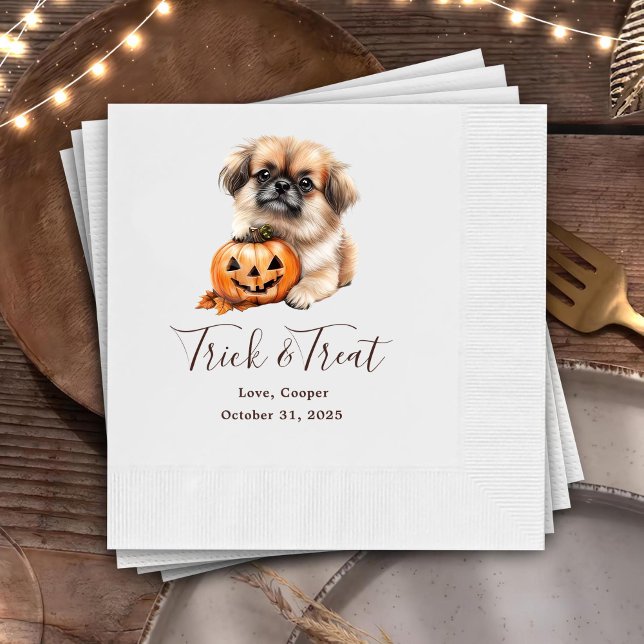 Trick & Treat Custom Pet Cocktail Weddings Napkin  (Creator Uploaded)