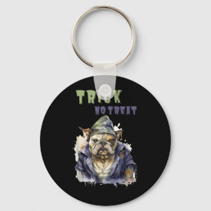 Trick Treat _ Goblin Dog _ English Bulldog _ Keychain