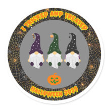 Tricked and Treated Halloween Sticker