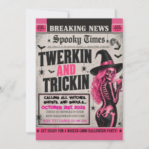 Trickin and Twerkin Halloween Party Invitation