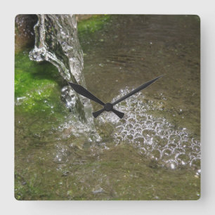 Trickling Waterfall Bubbling Water Wall Clock
