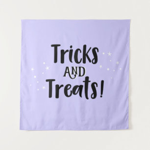 Tricks and Treats Halloween lilac Backdrop party  Tapestry