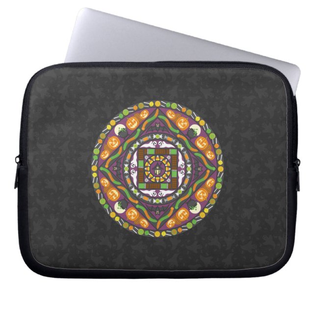 Tricks and Treats Mandala Laptop Case (Front)