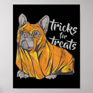 Tricks For Treats Cute Halloween Bulldog Poster