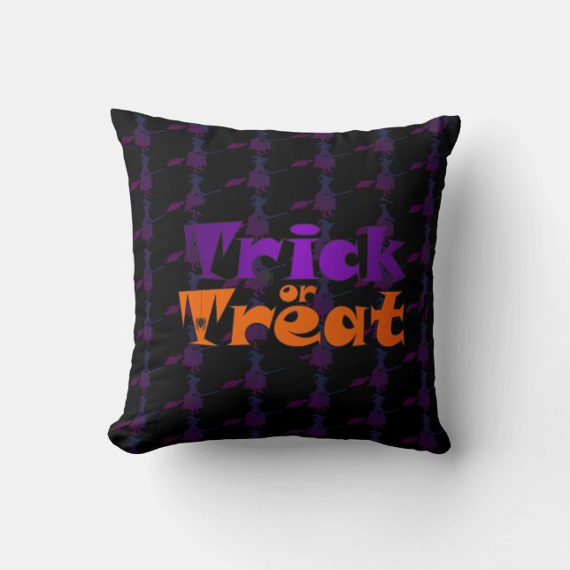 Tricks or Treats Throw Pillow (Front)