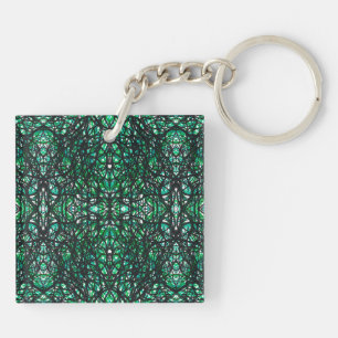 Trickster Green Black Abstrait Encre De Chine Art