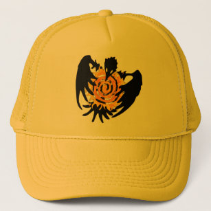 Trickster Raven With Spiral Sun Trucker Hat