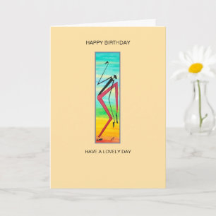 Tricky African Dancer Happy Birthday Card