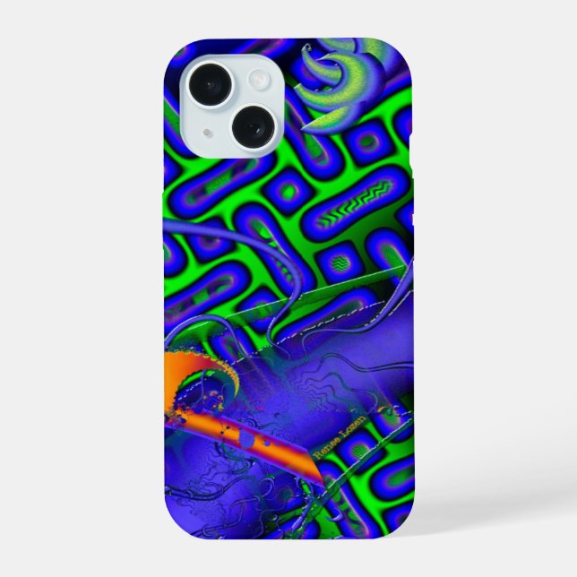Tricky Bugger 3D Fractal iPhone 15 Case (Back)