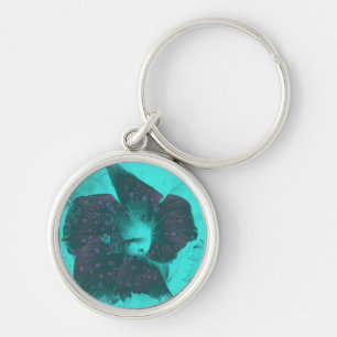 Tricolor Abstract Hibiscus Keychain