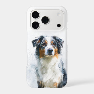 Tricolor Australian Shepherd Watercolor Art
