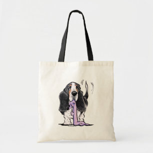 Tricolor Basset Hound Lets Play Tote Bag