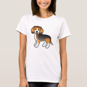 Tricolor Beagle Cute Cartoon Dog T-Shirt