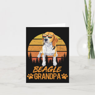 Tricolor Beagle Dog Grandpa Paw Dad Fathers Day  Card