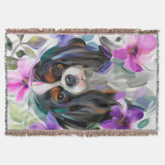 Tricolor Cavalier Art Throw blanket