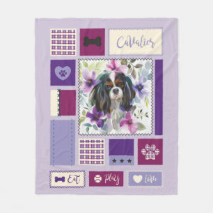 Tricolor Cavalier blanket purple   Medium
