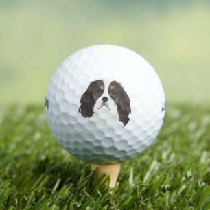 Tricolor Cavalier King Charles Spaniel Golf Balls