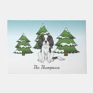 Tricolor Cavalier King Charles Spaniel In Winter Doormat